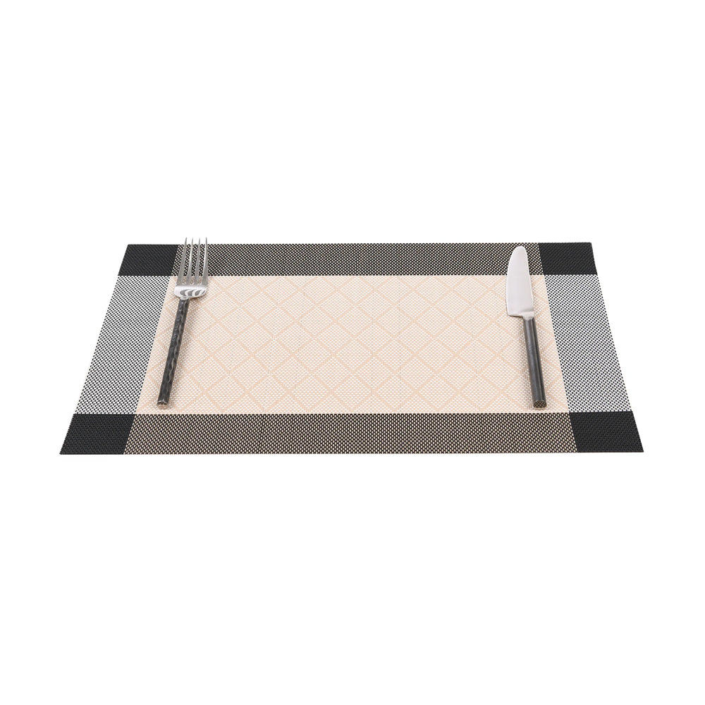 Set de table Grey & Black en tissu tissé serré, sous-verres, napperons pour repas, Pratique et Élégant pour Votre Table