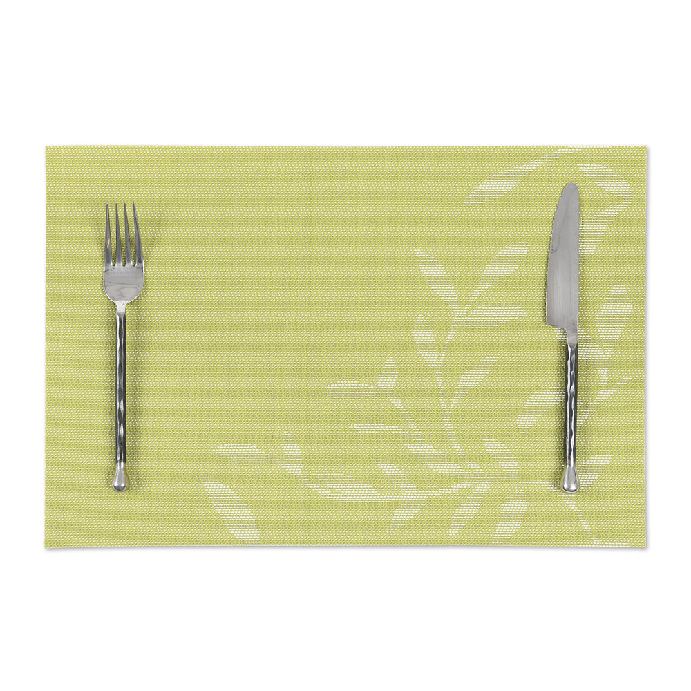 Set de table vert en tissu tissé serré, sous-verres, napperons pour repas, Pratique et Élégant pour Votre Table
