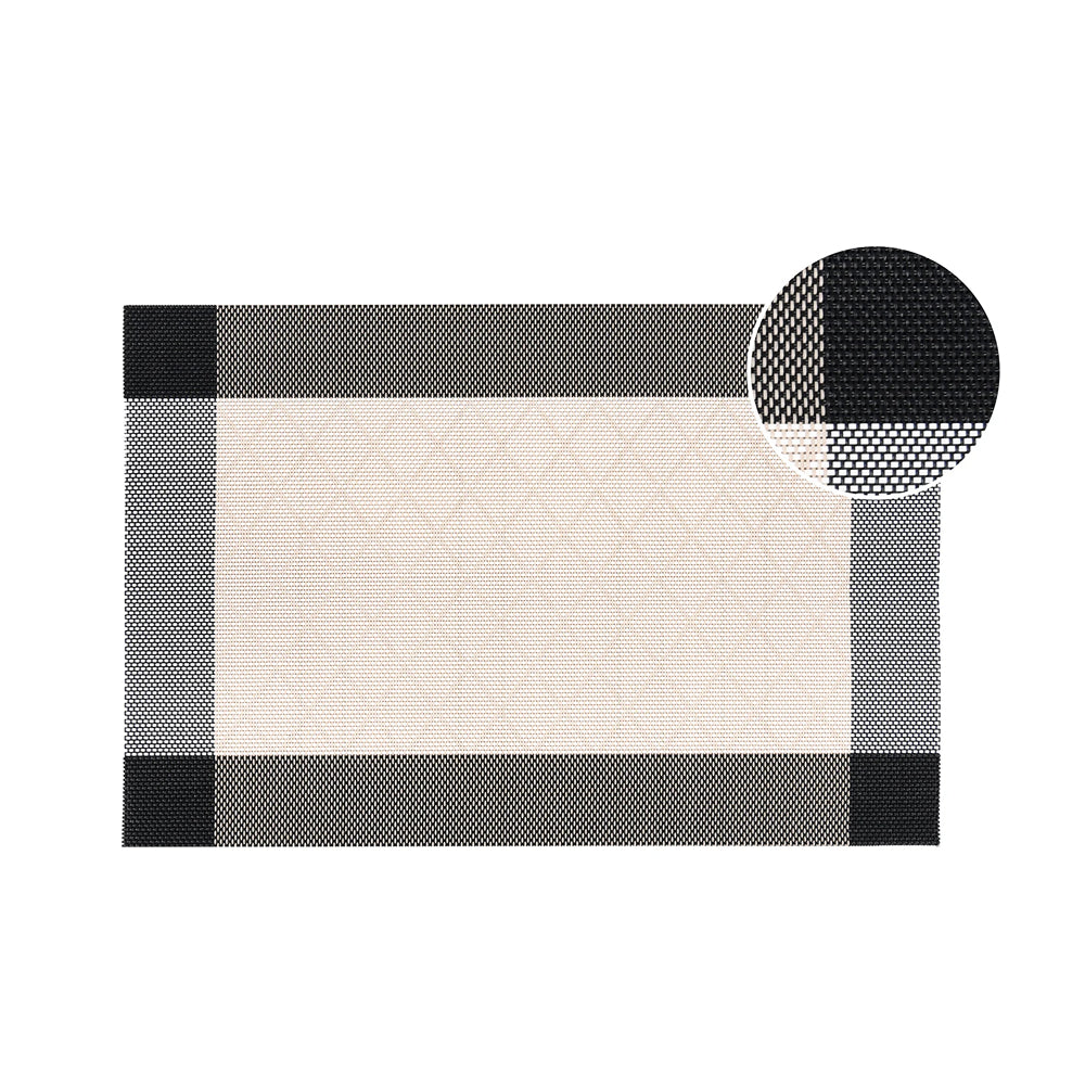 Set de table Grey & Black en tissu tissé serré, sous-verres, napperons pour repas, Pratique et Élégant pour Votre Table