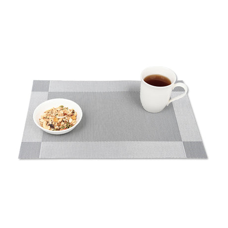 Set de table gris en tissu tissé serré, sous-verres, napperons pour repas, Pratique et Élégant pour Votre Table