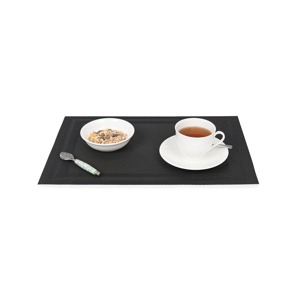 Set de table noir en tissu tissé serré, sous-verres, napperons pour repas, Pratique et Élégant pour Votre Table