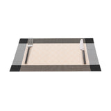 Set de table Grey & Black en tissu tissé serré, sous-verres, napperons pour repas, Pratique et Élégant pour Votre Table