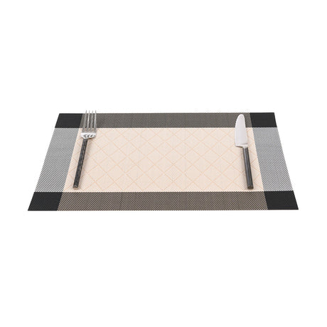 Set de table Grey & Black en tissu tissé serré, sous-verres, napperons pour repas, Pratique et Élégant pour Votre Table