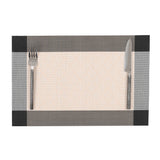 Set de table Grey & Black en tissu tissé serré, sous-verres, napperons pour repas, Pratique et Élégant pour Votre Table